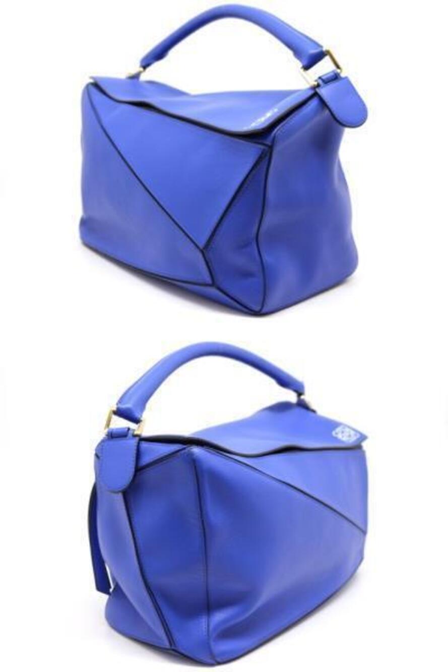 Loewe Shoulder Handbag Blue Calfskin Puzzle Bag Blue